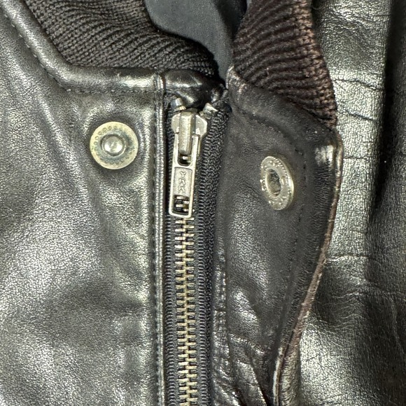 Vintage Banana Republic Jacket Mens Large Brown Leather Flight Bomber *FLAWS - Picture 7 of 12